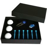 11 in 1 6 golf tees + Divot tool + 3 golfballen geschenkdoos set (blauw)