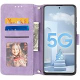 Voor Samsung Galaxy A71 relif gestreepte magnetische gesp PU + TPU horizontale flip lederen tas met houder & kaart slot & portemonnee en fotolijst & sling