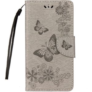 Voor Huawei Mate 10 Lite Vintage relif bloemen vlinder patroon horizontale Flip lederen draagtas met kaartslot & houder & portemonnee & Lanyard (grijs)