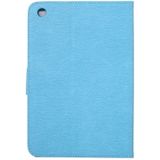 Voor iPad mini 3 ingedrukt bloemen vlinder patroon horizontale Flip PU lederen draagtas met magnetische Buckle & houder & Card Slots & Wallet(Blue)