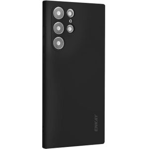 Voor Samsung Galaxy S22 Ultra 5G Enkay Liquid Silicone Soft Shockproof Phone Case (Black)