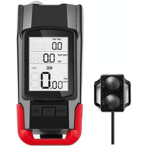 3 in 1 draadloze fiets code meter lamp sterk licht voorlicht  kleur: rood