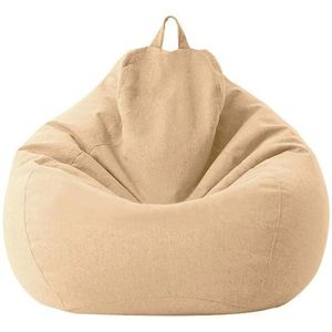 Lazy Sofa Bean Bag Stoel Stof Cover  Grootte: 80x90cm (Khaki)