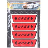 OPEN patroon veiligheid waarschuwing auto Sticker(Red)