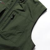Mannen Mouwloze Stand Collar Loose Vest Multi-pockets Vest (Kleur:Army Green Size:XXXL)