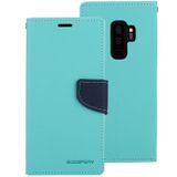 MERCURY GOOSPERY FANCY dagboek voor Galaxy S9 PLUS Kruis textuur horizontale Flip lederen draagtas met kaartsleuven & portemonnee & houder (mintgroen)