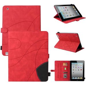 Dual-Color Splicing Horizontale Flip PU Lederen Case met Houder & Card Slots & Slaap / Weks-up Functie voor iPad 2/3/4