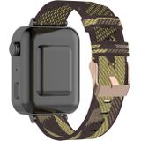 18mm Stripe Weave Nylon Polsband horlogeband voor Xiaomi Mi Watch  Garmin Vivomove 3s / Vivoactive 4s (Geel)