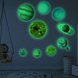 E muur 2 sets planeet zonnestelsel fluorescerende muur stickers kamer slaapkamer lichtgevende muur stickers (klein formaat)