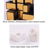 Zhisheng ijs Unicorn 3e-Order geborsteld spiegel hersenen snelheid magische kubus (goud + zwart) puzzel