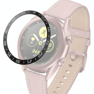 Voor Samsung Galaxy Watch 3 41mm Smart Watch Steel Bezel Ring  een versie (Zwarte Ring Witte Letter)