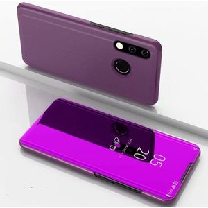 Galvaniseren spiegel horizontale Flip lederen case voor Xiaomi Redmi 7  met houder (paars)