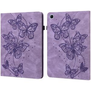 Voor Samsung Galaxy Tab S6 Lite P610 / P615 Relif Butterfly Pattern Horizontal Flip Leather Tablet Case (Purple)
