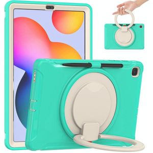 Shockproof TPU + PC Protective Case with 360 Degree Rotation Foldable Handle Grip Holder & Pen Slot For Samsung Galaxy Tab S6 Lite 10.4 inch P610(Mint Green)