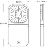 F20 galvaniseren handheld ventilator draagbare desktop vouwen mute USB hangende nek ventilator (blauw)