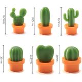 6 stks/set Cactus Koelkast Stickers Groen Bericht Magnetische Cartoon Stickers (Oranje Pot)