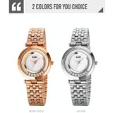 SKMEI 1784 Simple niet-schaal Diamond Round Dial Quartz horloge voor dames