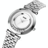 SKMEI 1784 Simple niet-schaal Diamond Round Dial Quartz horloge voor dames