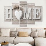 5 stuks canvas afdrukken Love HOME frameless Wall Art Foto's voor huis woonkamer slaapkamer decoratie  grootte: 20x30cm x2  20x40cm x2  20x50cm x1