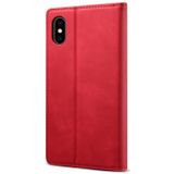 GUSSIM GS-001 Business Style Horizontale Flip Skin Voel PU Lederen case met Holder & Card Slots & Wallet & Photo Frame Voor iPhone X / XS(Rood)