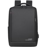 OUMANTU 9003 Business Laptop Bag Oxford Cloth Rugzak met grote capaciteit met externe USB-poort (zwart)