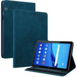 For Huawei MediaPad T5 Butterfly Flower Embossed Leather Tablet Case(Blue)