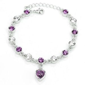 Mode 12 sterrenbeeld Crystal Armbanden vergulde antiallergie armband Jewelry(Purple)