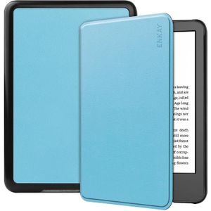 Voor Amazon Kindle 2022 Gen11 ENKAY Custer Textuur Lederen Smart Case (Lichtblauw)