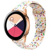 20 mm universele omgekeerde gesp kleurrijke ovale dot patroon siliconen horlogeband (crmewit)