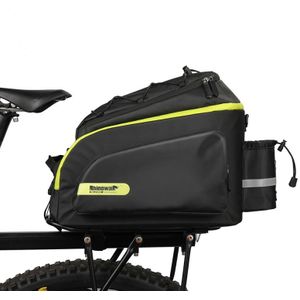 Rhinowalk Bike Rear Carrying Bag Mountain Bike Medium en Long-distance Riding Waterproof Bike Bag (Zwart Groen)