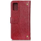 For Galaxy A41 Copper Buckle Nappa Texture Horizontal Flip Leather Case with Holder & Card Slots & Wallet(Brown)