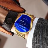 BINBOND Locomotive Concept touchscreen stalen riem horloge heren live zwart technologie horloge (volledig goud blauw)