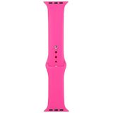 Voor Apple Watch Series 5 & 4 44mm / 3 & 2 & 1 42mm Siliconen horloge vervangende riem  lange sectie (mannen)(Barbie Pink)