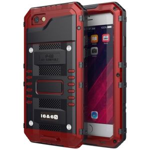 Waterdichte stofdichte schokbestendige zink legering + siliconen case voor iPhone 6 & 6s (rood)