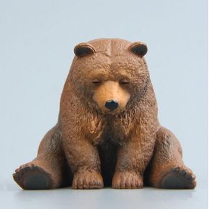 Warme serie Zittende slaperige dierentuinfiguur koelkastmagneten (bruine beer)