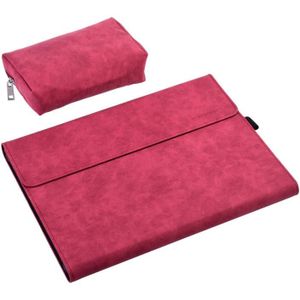 13 inch lederen tablet beschermhoes voor Microsoft Surface Pro X  Color: Rose Red + Power Bag