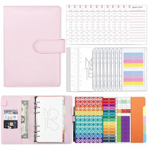 A6 Macaron PU lederen losbladige notebook Cash Budget Handbook