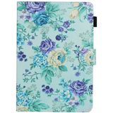 Voor 7 inch Universal Tablet PC Flower Pattern Horizontale Flip Lederen case met kaartslots & houder (paarse bloem)