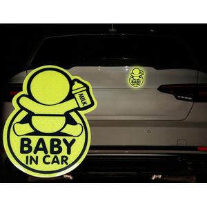 10 stks Autoverveiligheid Waarschuwing Reflecterende stickers (fluorescerend geel)