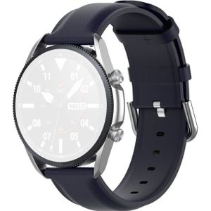 Voor Galaxy Watch 3 45mm ronde staart lederen band  grootte: gratis maat 22mm (Navy Blue)