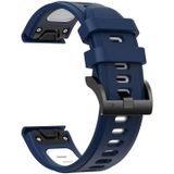 Voor Garmin Fenix 3 HR 26mm tweekleurige sport siliconen horlogeband (middernachtblauw + wit)