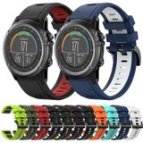 Voor Garmin Fenix 3 HR 26mm tweekleurige sport siliconen horlogeband (middernachtblauw + wit)