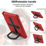 Voor iPad 10e Gen 10.9 2022 Shield 360 Rotatie Handvat EVA Shockproof PC Tablet Case (Rood Zwart)