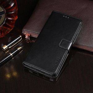 Voor Nokia C3 idewei Crazy Horse Texture Horizontale Flip Lederen Case met Holder & Card Slots & Wallet(Zwart)