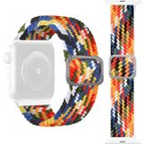 Gesp gevlochten elastische band horlogeband voor Apple Watch Series 6 & SE & 5 & 4 44mm / 3 & 2 & 1 42mm (Rainbow)