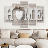 5 stuks canvas afdrukken Love HOME frameless Wall Art Foto's voor huis woonkamer slaapkamer decoratie  grootte: 20x35cm x2  20x45cm x2  20x55cm x1