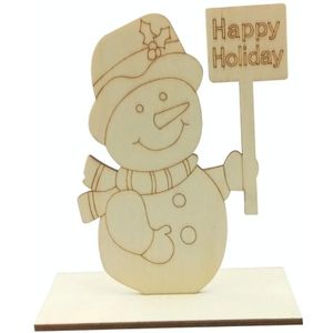 10 PCS kerstversiering kinderen schilderen DIY Houten Plank invoegen Desktop Ornamenten (Sneeuwpop)