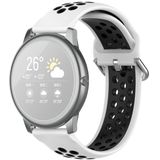 Voor Xiaomi Haylou Solar LS05 SiliconEn Sport Two-tone Strap  Grootte: 22mm (Wit Zwart)