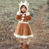 PS4509 Kerstmis Coral Fleece Animal Costume Christmas Elk Rok  Grootte: M (Khaki)