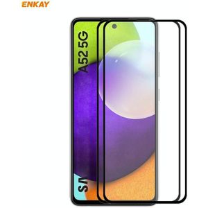 Voor Samsung Galaxy A52 5G 2 PCS ENKAY Hat-Prince Full Glue 0.26mm 9H 2.5D Tempered Glass Full Coverage Film